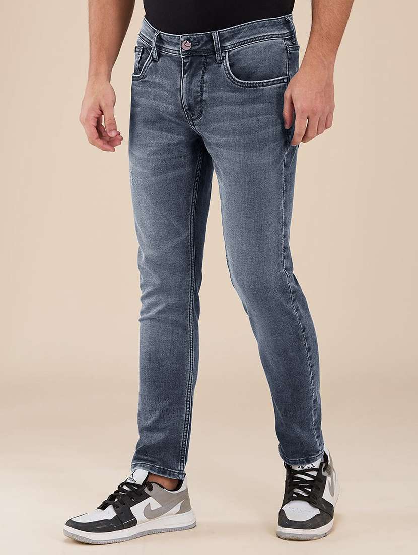 men washed mid rise slim fit jeans - 22577410 -  Standard Image - 1