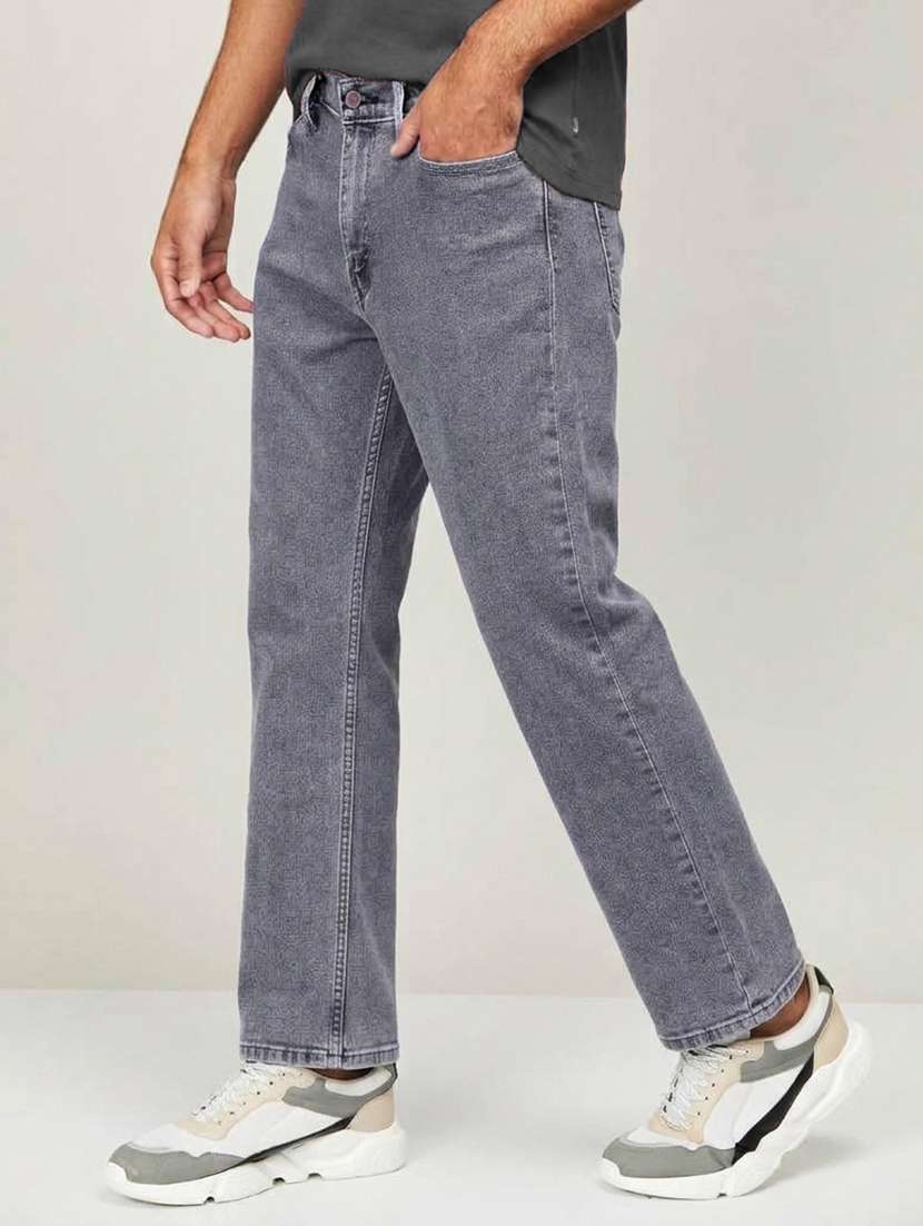 men washed mid rise straight jeans - 22577412 -  Standard Image - 1