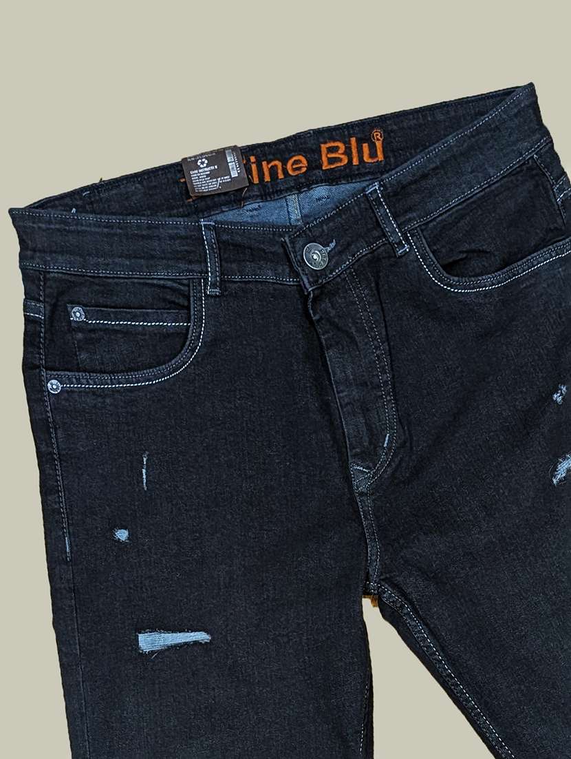 men distressed mid rise straight jeans - 22577413 -  Standard Image - 1