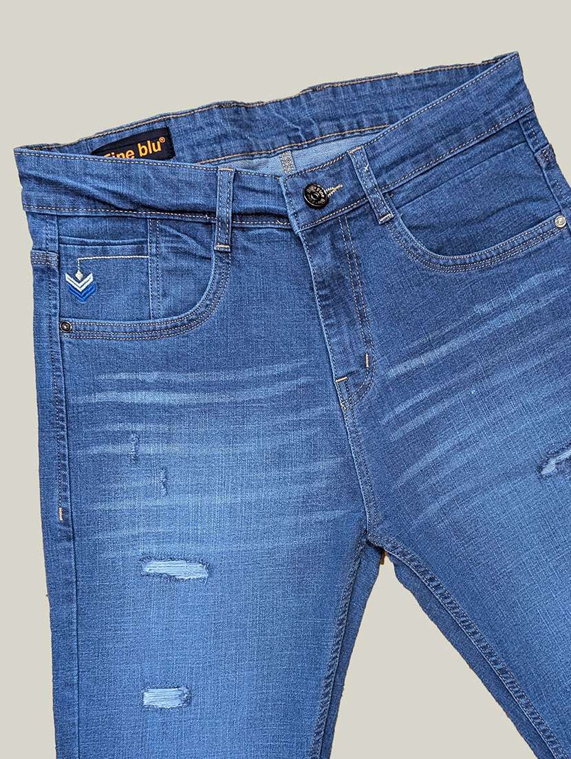 men distressed mid rise straight jeans - 22577415 -  Standard Image - 1