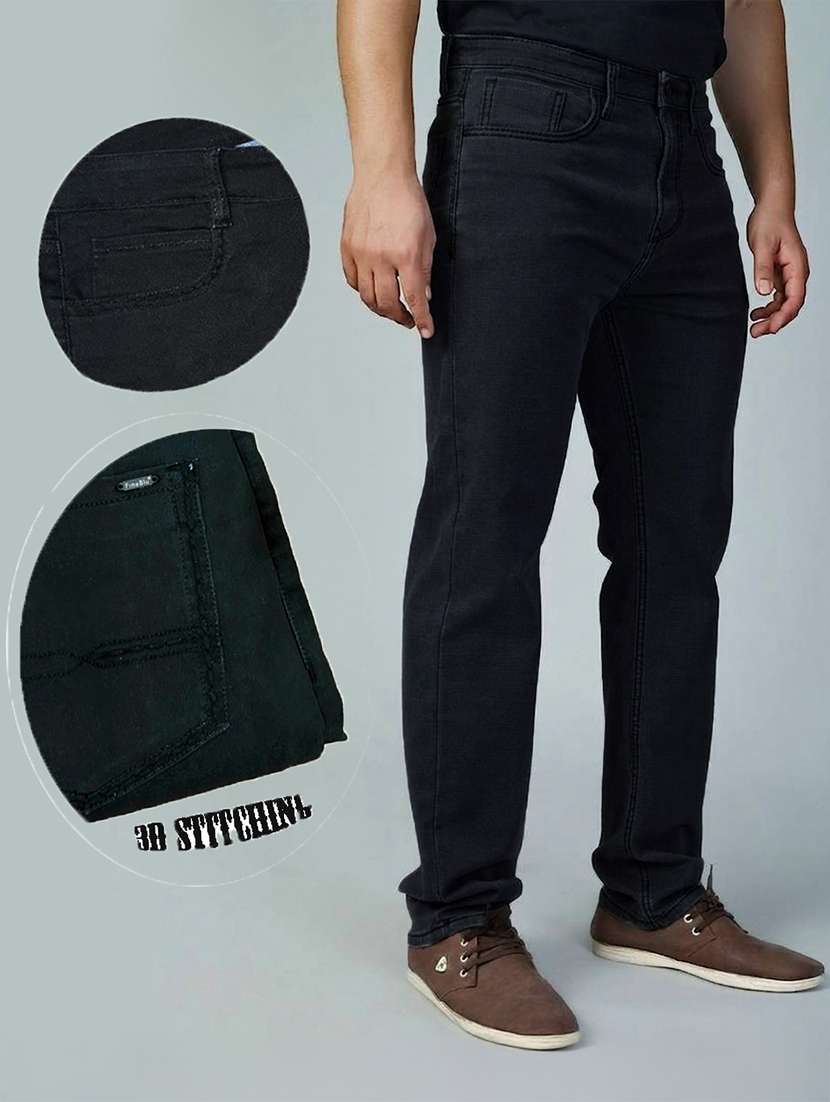 men solid mid rise straight jeans - 22577417 -  Standard Image - 4