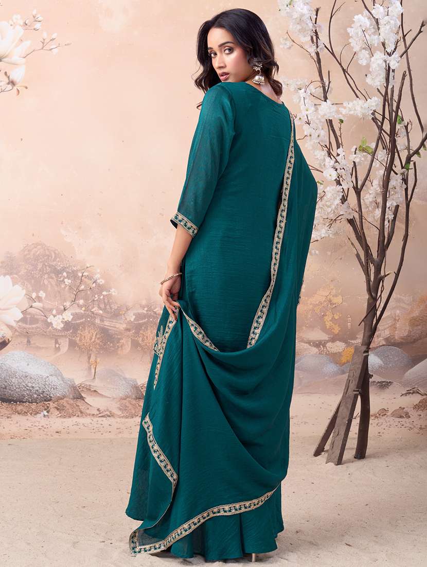 women embroidered three quarter sleeves kurta palazzo set with dupatta - 22577471 -  Standard Image - 4