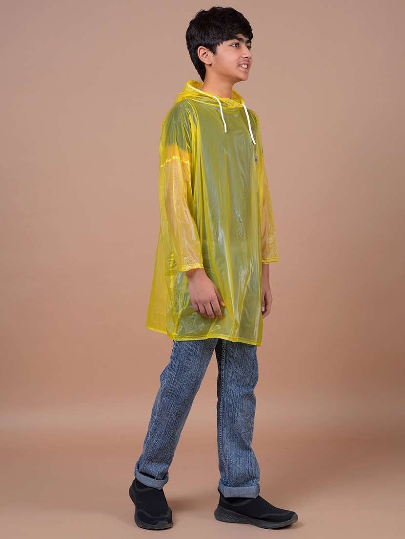 kids solid long sleeves hooded raincoat - 22577479 -  Standard Image - 4