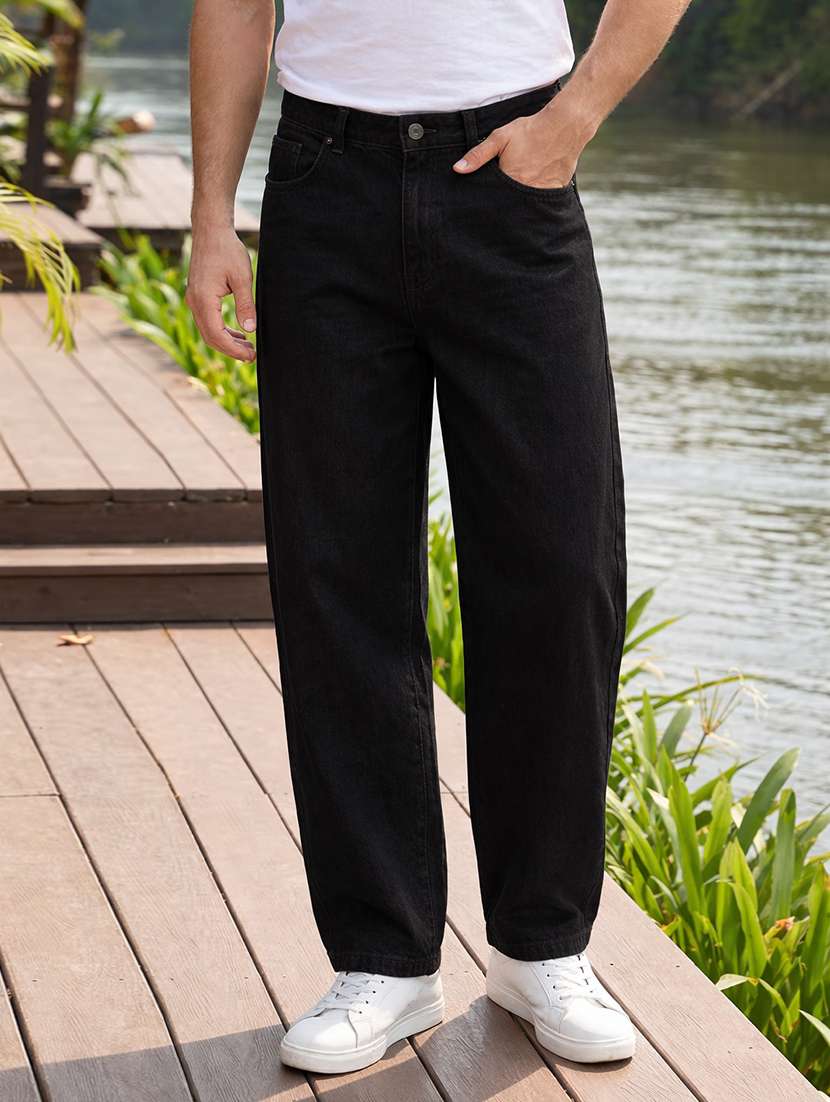 men solid mid rise straight jeans - 22577495 -  Standard Image - 1