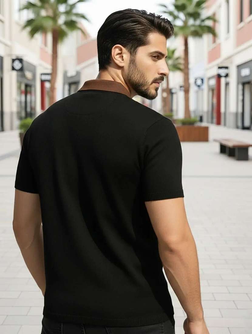 men colourblocked short sleeves polo t-shirt - 22577535 -  Standard Image - 4
