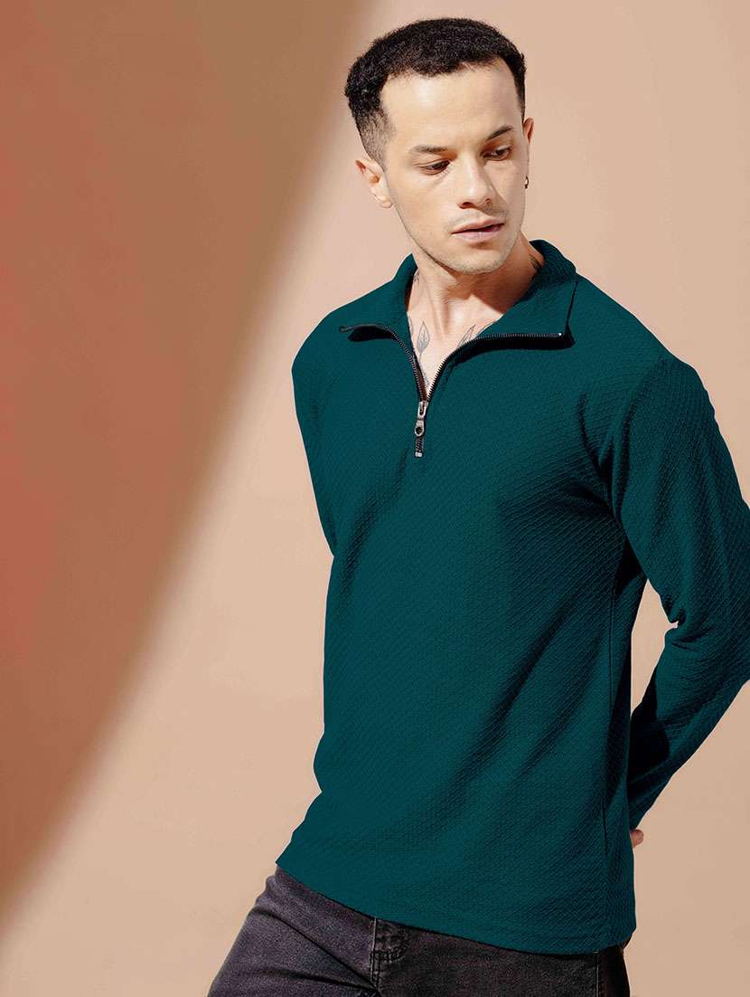 men textured long sleeves polo t-shirt - 22577573 -  Standard Image - 1