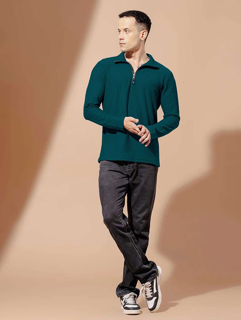 men textured long sleeves polo t-shirt - 22577573 -  Standard Image - 4