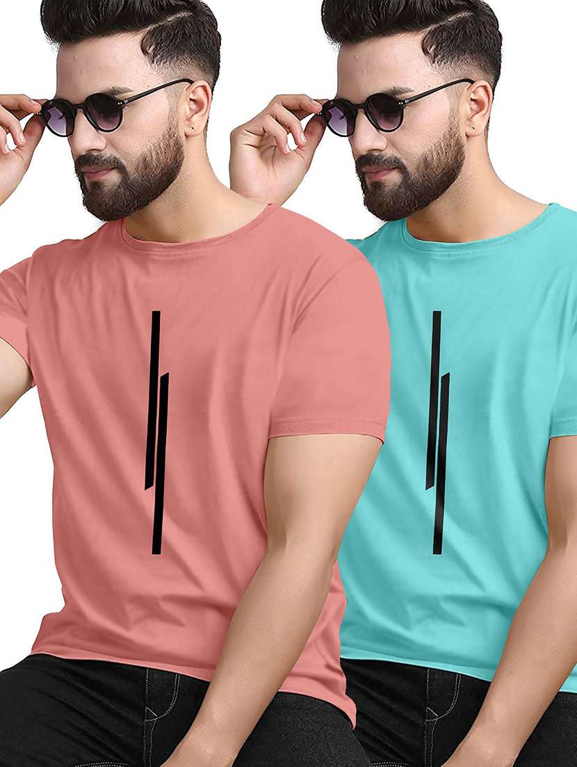 men pack of 2 printed round neck t-shirt - 22577588 -  Standard Image - 1