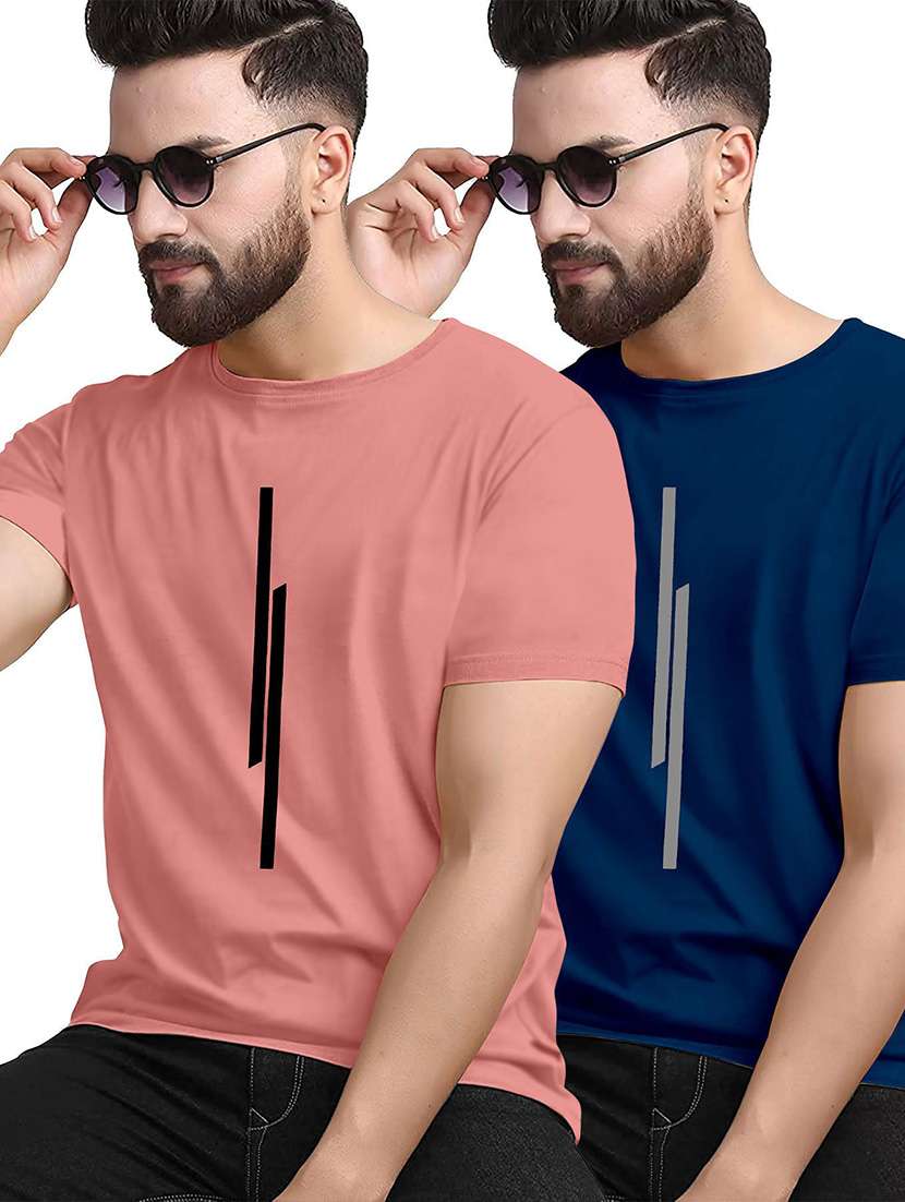 men pack of 2 printed short sleeves regular fit t-shirt - 22577629 -  Standard Image - 1