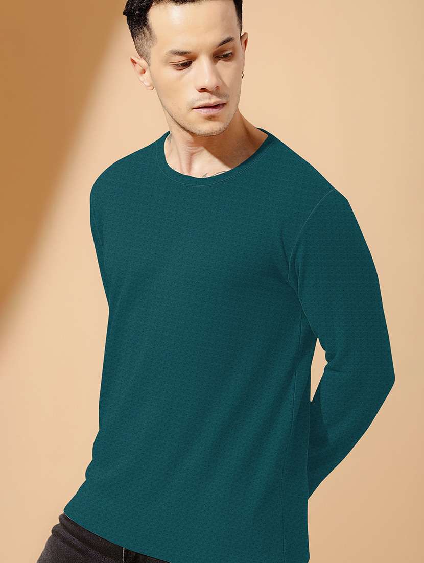 men textured long sleeves regular fit t-shirt - 22577687 -  Standard Image - 1