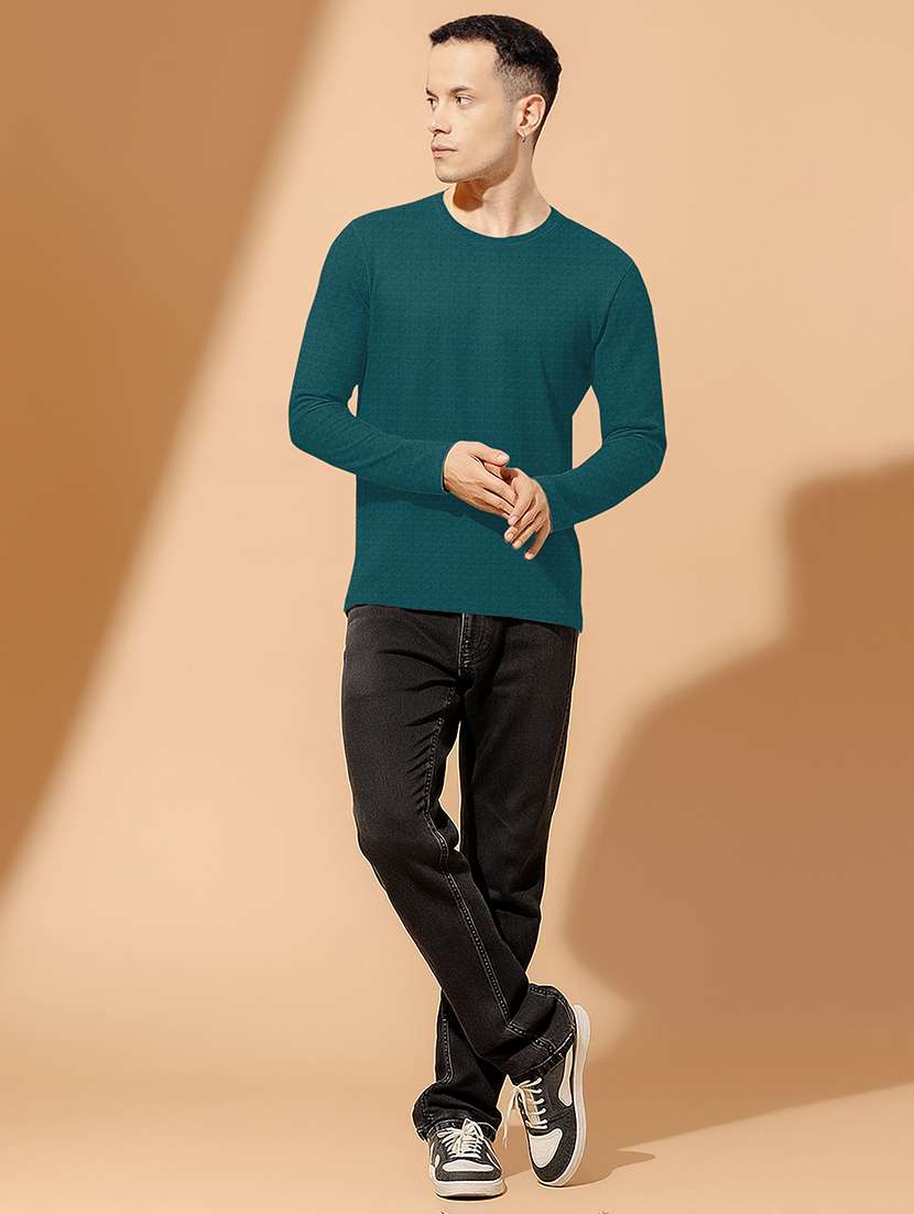 men textured long sleeves regular fit t-shirt - 22577687 -  Standard Image - 4