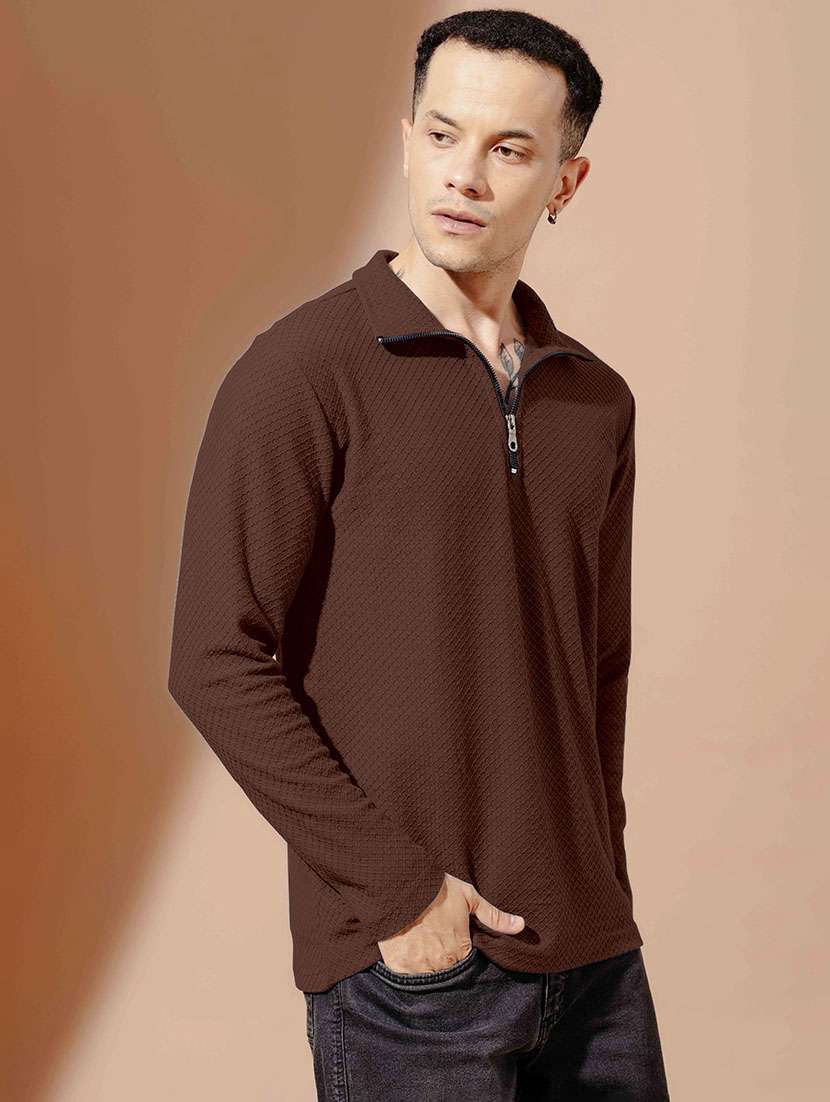 men textured long sleeves polo t-shirt - 22577750 -  Standard Image - 1