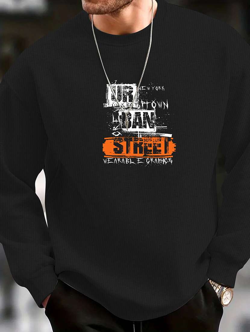 men printed long sleeves sweatshirt - 22577811 -  Standard Image - 1