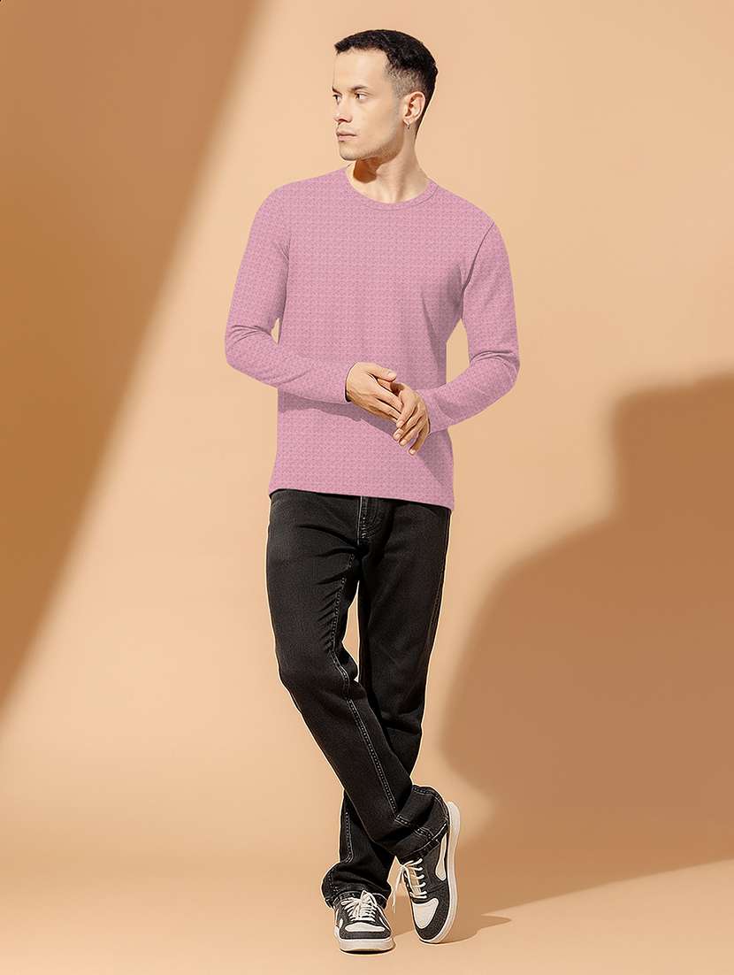 men textured long sleeves regular fit t-shirt - 22577882 -  Standard Image - 4