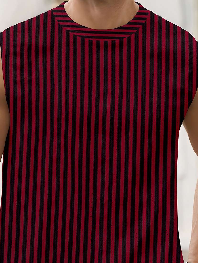 men striped sleeveless regular fit t-shirt - 22578004 -  Standard Image - 1
