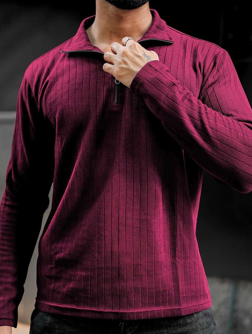 men textured long sleeves polo t-shirt - 22578026 -  Standard Image - 4