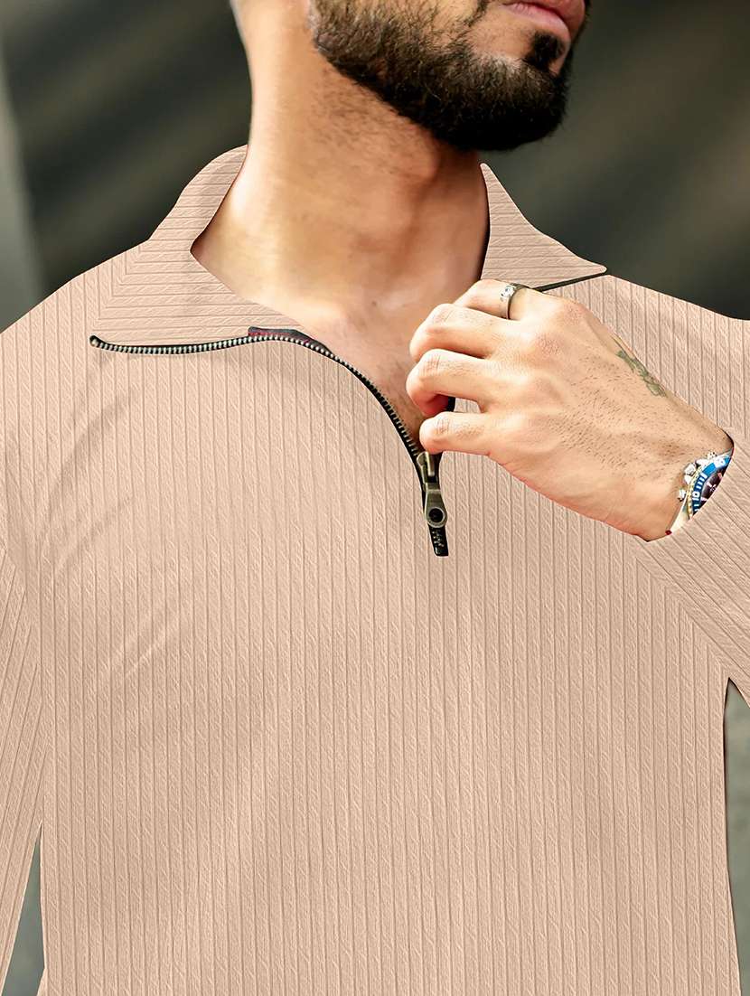 men textured long sleeves polo t-shirt - 22578112 -  Standard Image - 1