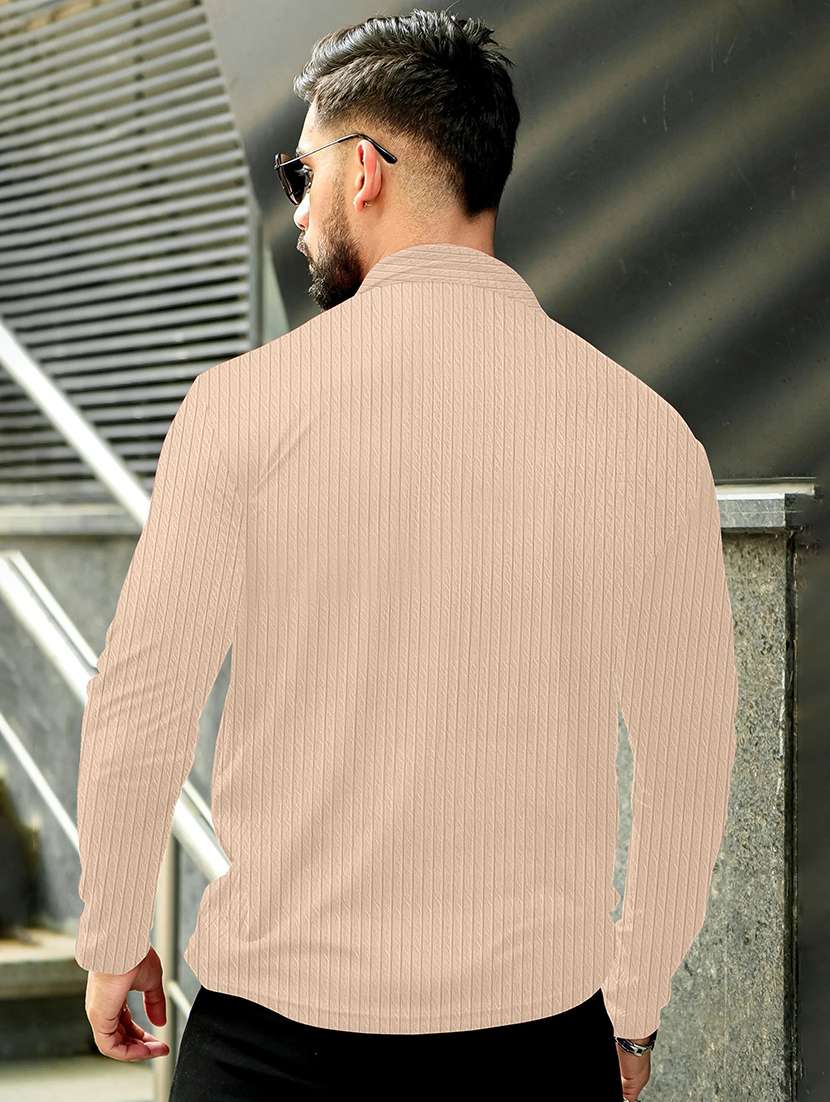 men textured long sleeves polo t-shirt - 22578112 -  Standard Image - 4