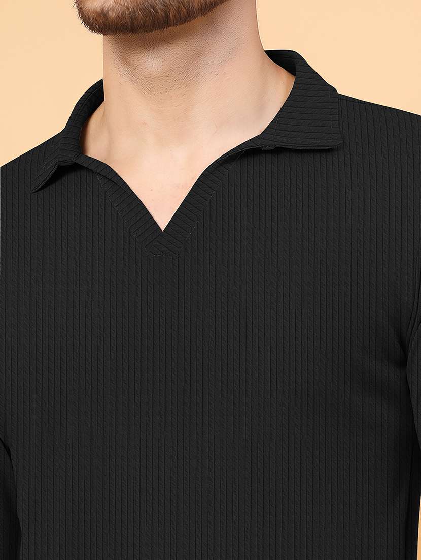 men textured long sleeves polo t-shirt - 22578278 -  Standard Image - 1