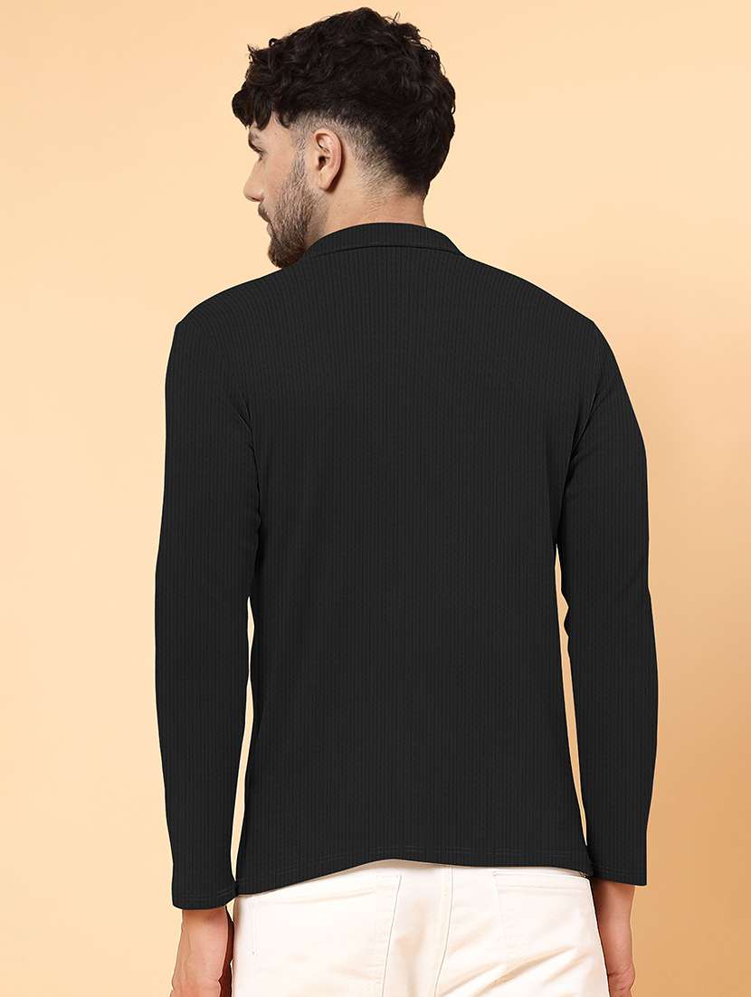 men textured long sleeves polo t-shirt - 22578278 -  Standard Image - 4