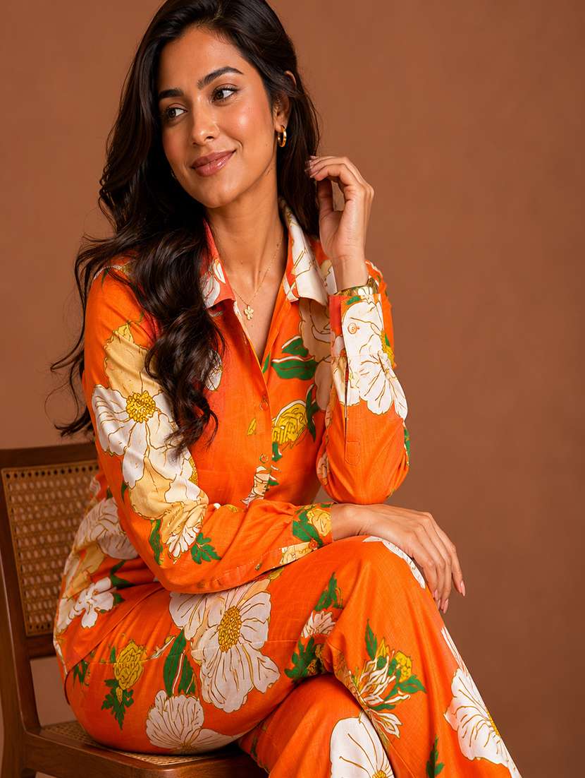 women printed long sleeves ethnic co-ord set - 22578383 -  Standard Image - 4