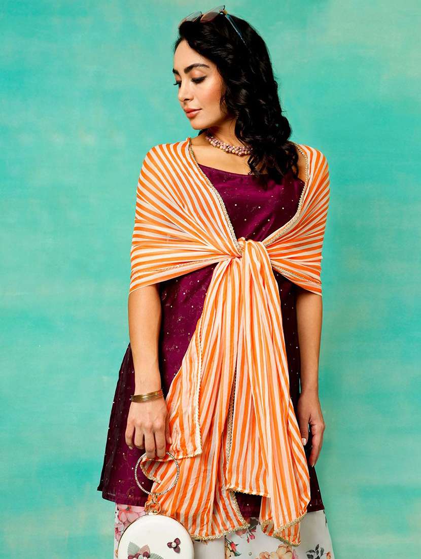women printed shoulder strap kurta palazzo set with dupatta - 22578399 -  Standard Image - 4