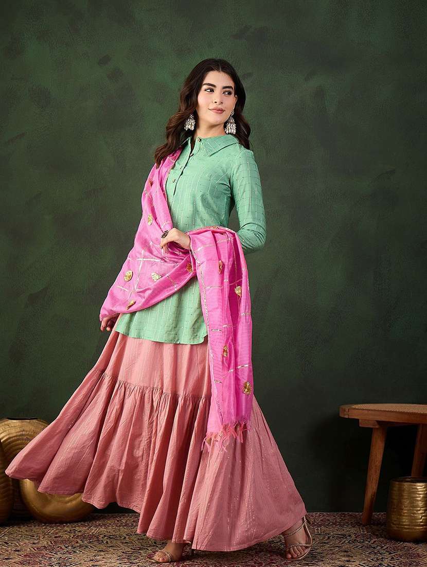 women self design long sleeves kurta skirt set with dupatta - 22578421 -  Standard Image - 1