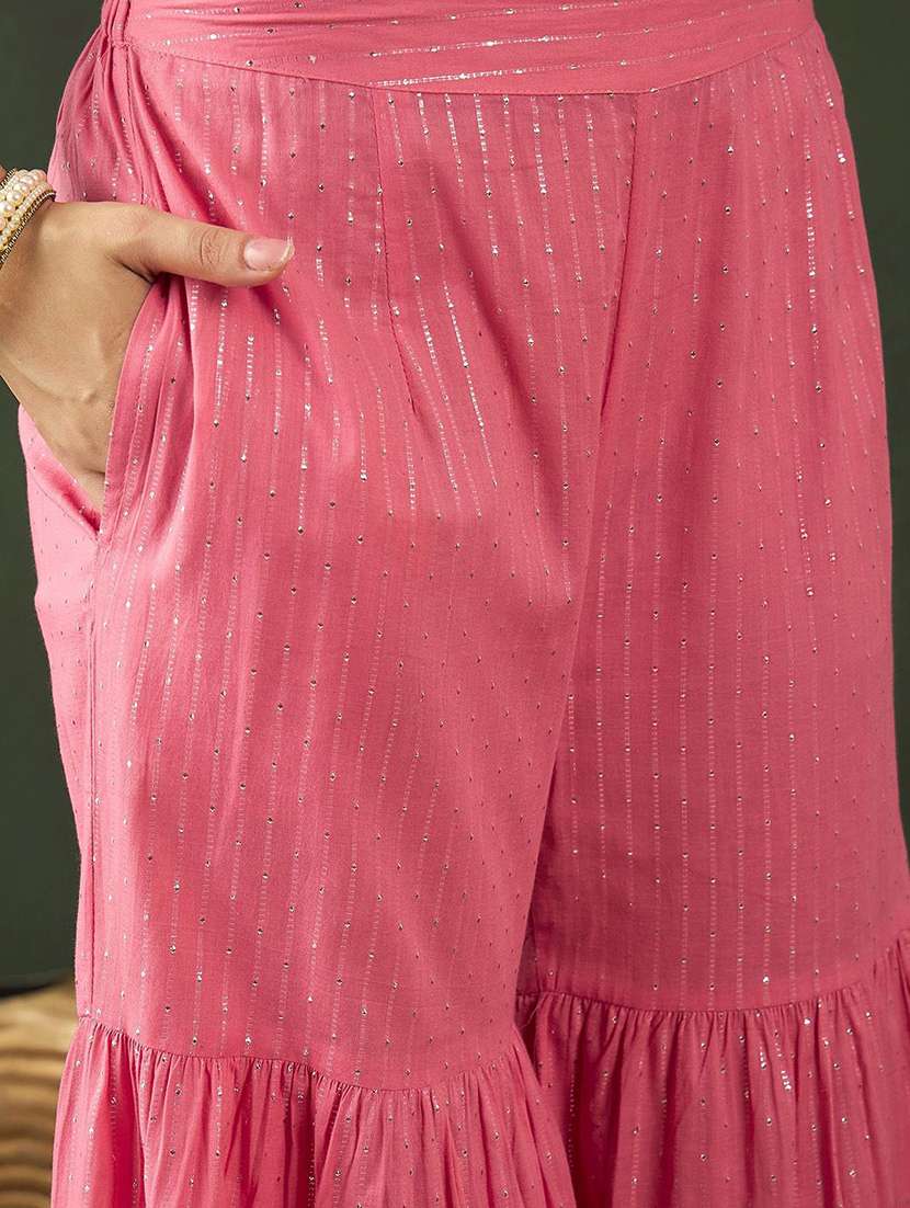 women self design sleeveless kurta sharara set with dupatta - 22578422 -  Standard Image - 4