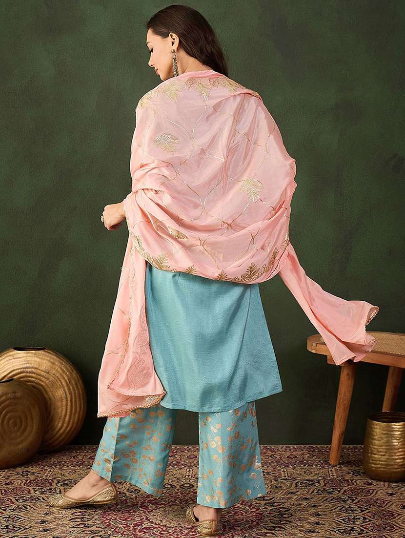 women printed three quarter sleeves kurta pant set with dupatta - 22578449 -  Standard Image - 4