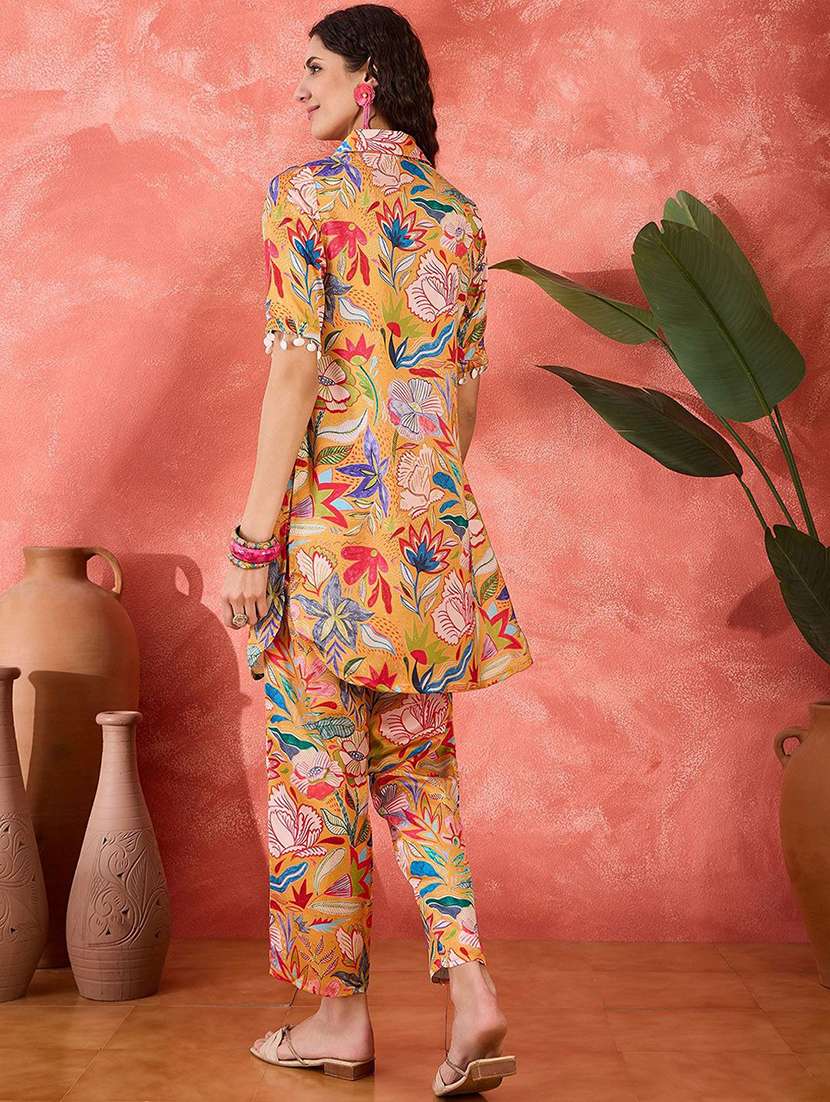 Women Printed Three Quarter Sleeves Ethnic Co-ord S - 22578455 -  Standard Image - 4