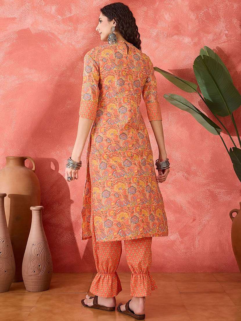 women printed three quarter sleeves kurta salwar set - 22578500 -  Standard Image - 4