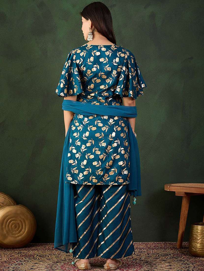 women printed flared sleeves kurta palazzo set with dupatta - 22578502 -  Standard Image - 4