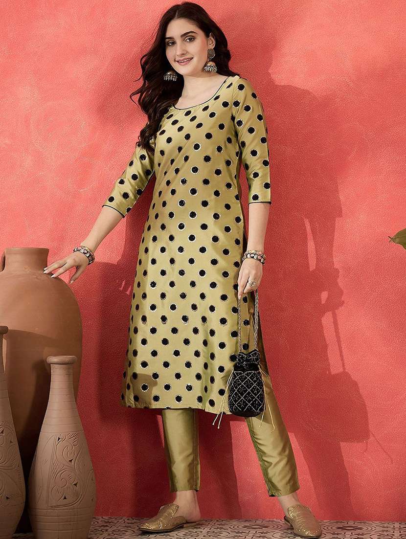women printed three quarter sleeves kurta pant set - 22578504 -  Standard Image - 4