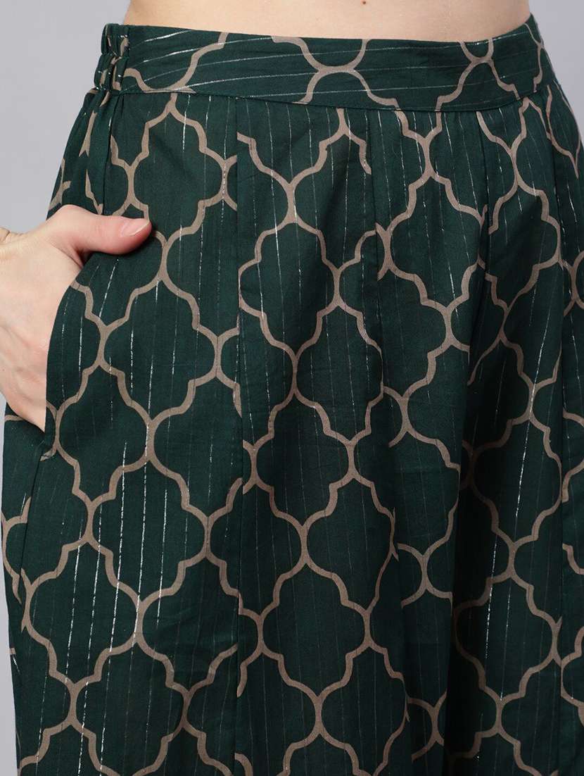 Women Printed Three Quarter Sleeves Kurta Palazzo Set With Dupatta - 22578529 -  Standard Image - 4