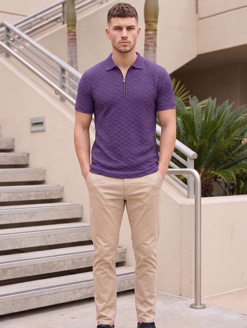 men textured short sleeves polo t-shirt - 22578535 -  Standard Image - 4