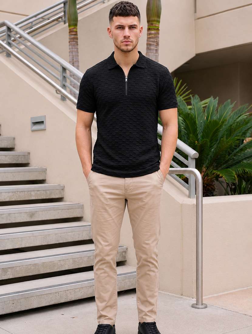 men textured short sleeves polo t-shirt - 22578538 -  Standard Image - 4