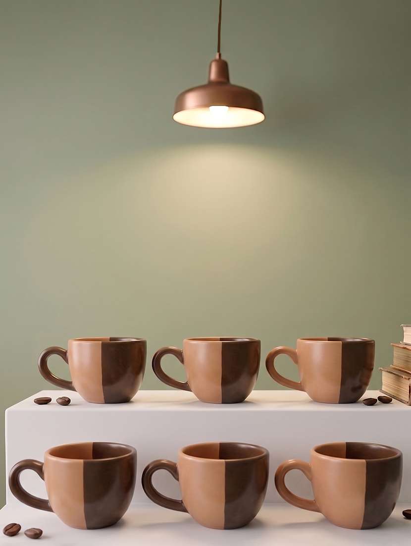 moody panda set of 6 cups | cup set of 6 | stoneware cups series | tea cups | stoneware - 22578570 -  Standard Image - 1