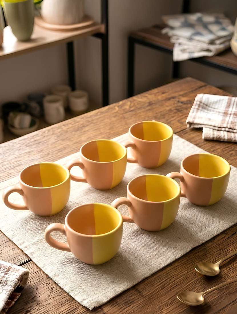 moody panda set of 6 cups | cup set of 6 | stoneware cups series | tea cups | designer cups - 22578571 -  Standard Image - 1
