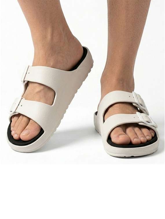 men solid slip on slippers - 22578577 -  Standard Image - 1