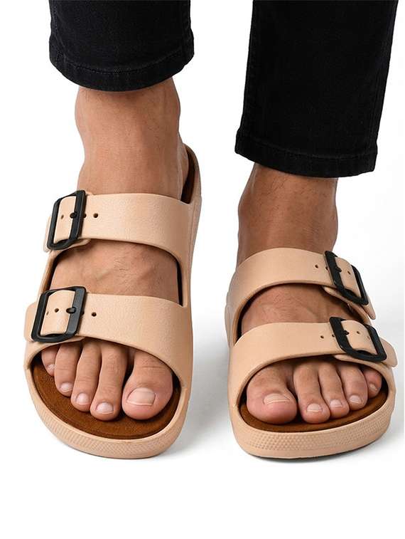 men solid slip on slippers - 22578578 -  Standard Image - 1
