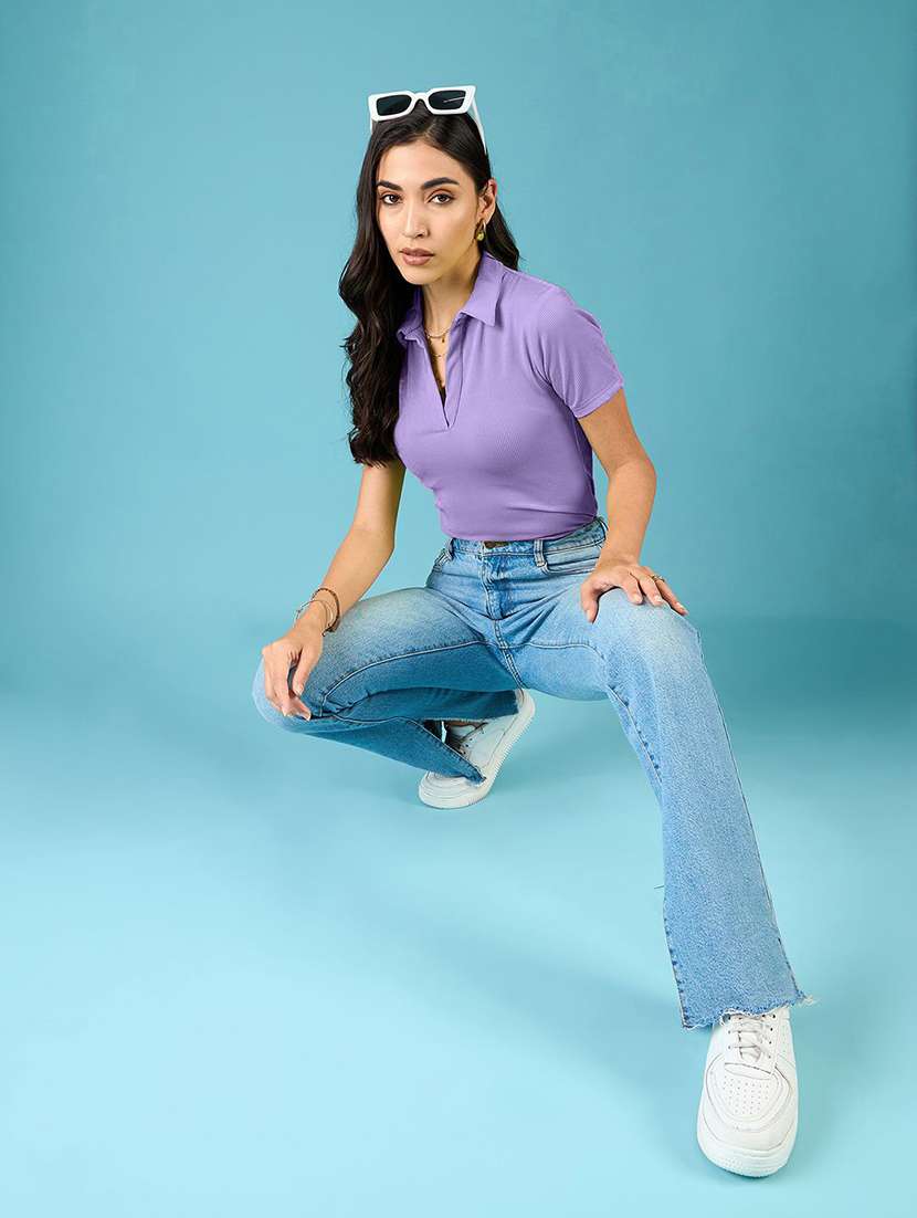 women solid short sleeves polo t-shirt - 22578864 -  Standard Image - 4