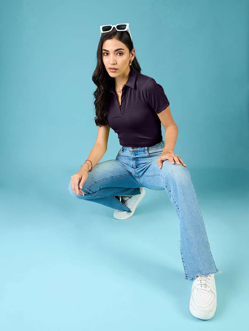 women solid short sleeves polo t-shirt - 22578865 -  Standard Image - 4