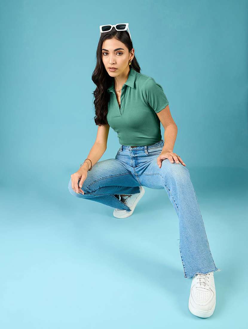 women solid short sleeves polo t-shirt - 22578866 -  Standard Image - 4