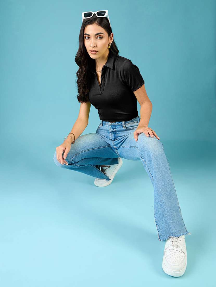 women solid short sleeves polo t-shirt - 22578867 -  Standard Image - 4