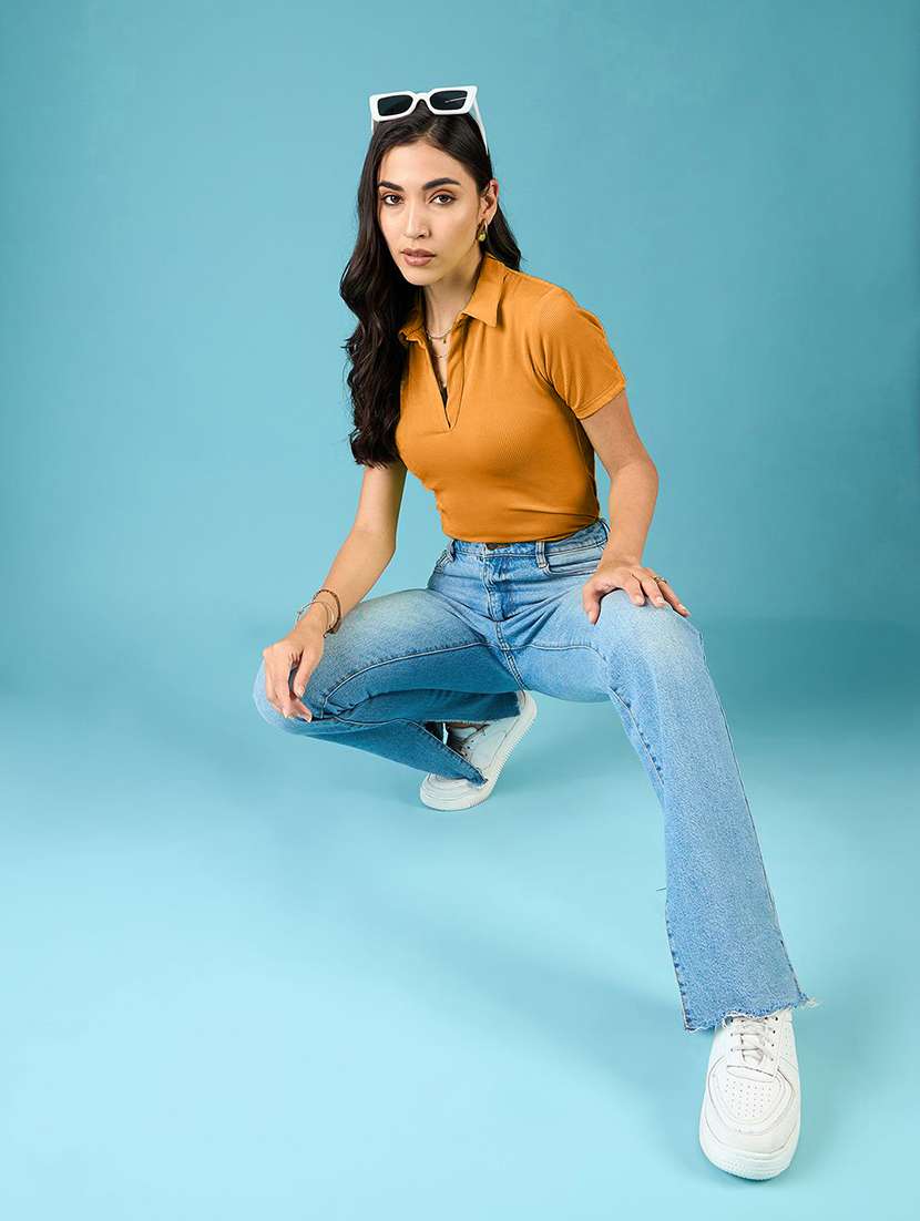 women solid short sleeves polo t-shirt - 22578868 -  Standard Image - 4