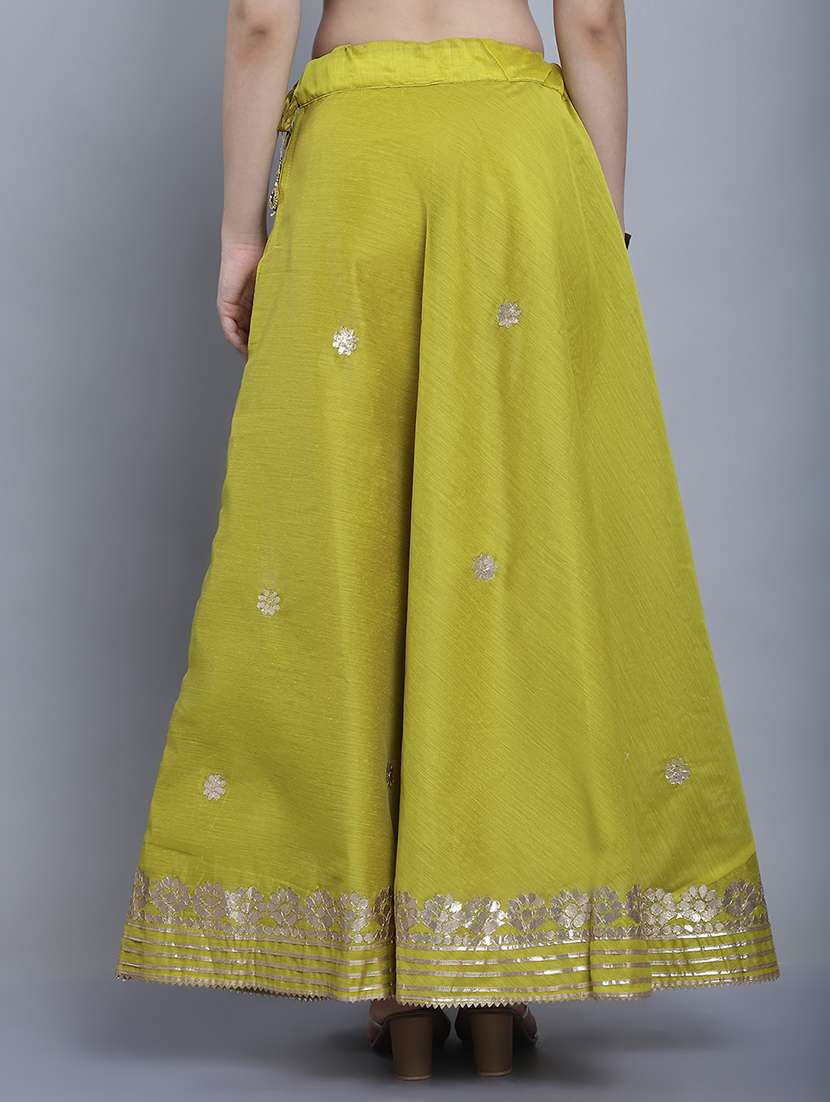 women solid with work flared skirt - 22578901 -  Standard Image - 4