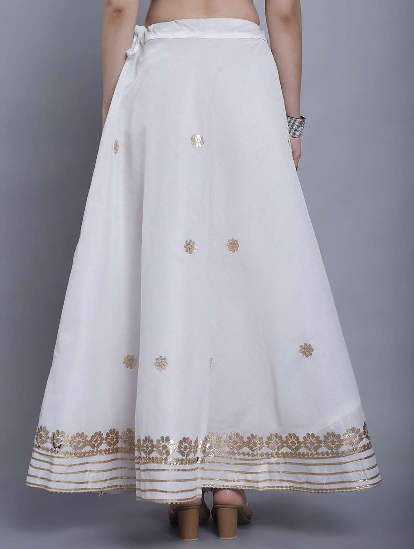 women solid with work flared skirt - 22578902 -  Standard Image - 4