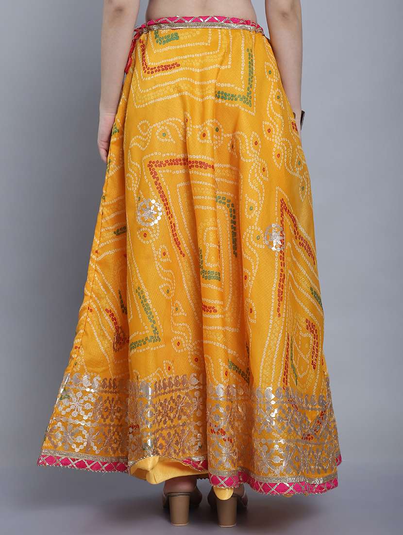 women bandhani printed flared long skirt - 22578913 -  Standard Image - 4