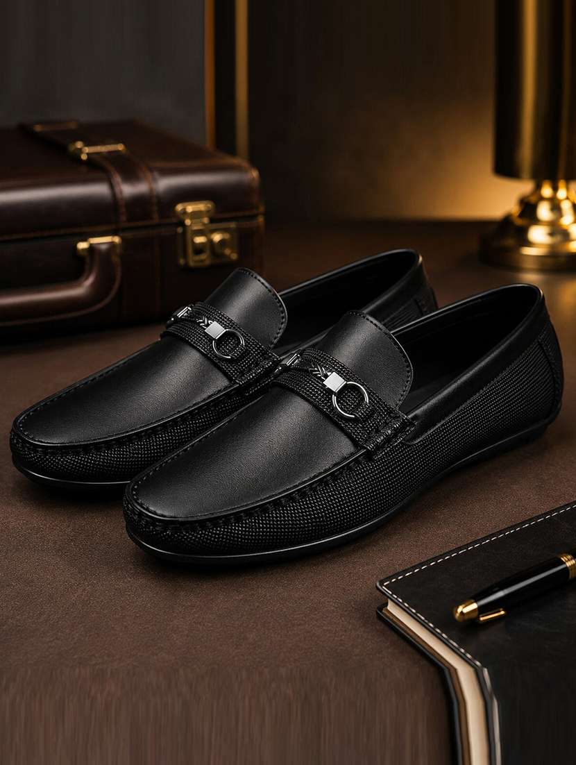 Men Textured Slip On Horsebit Loafer - 22578970 -  Standard Image - 1