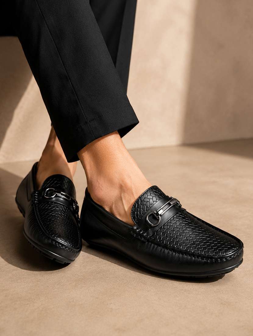 men textured slip on horsebit loafer - 22578979 -  Standard Image - 6